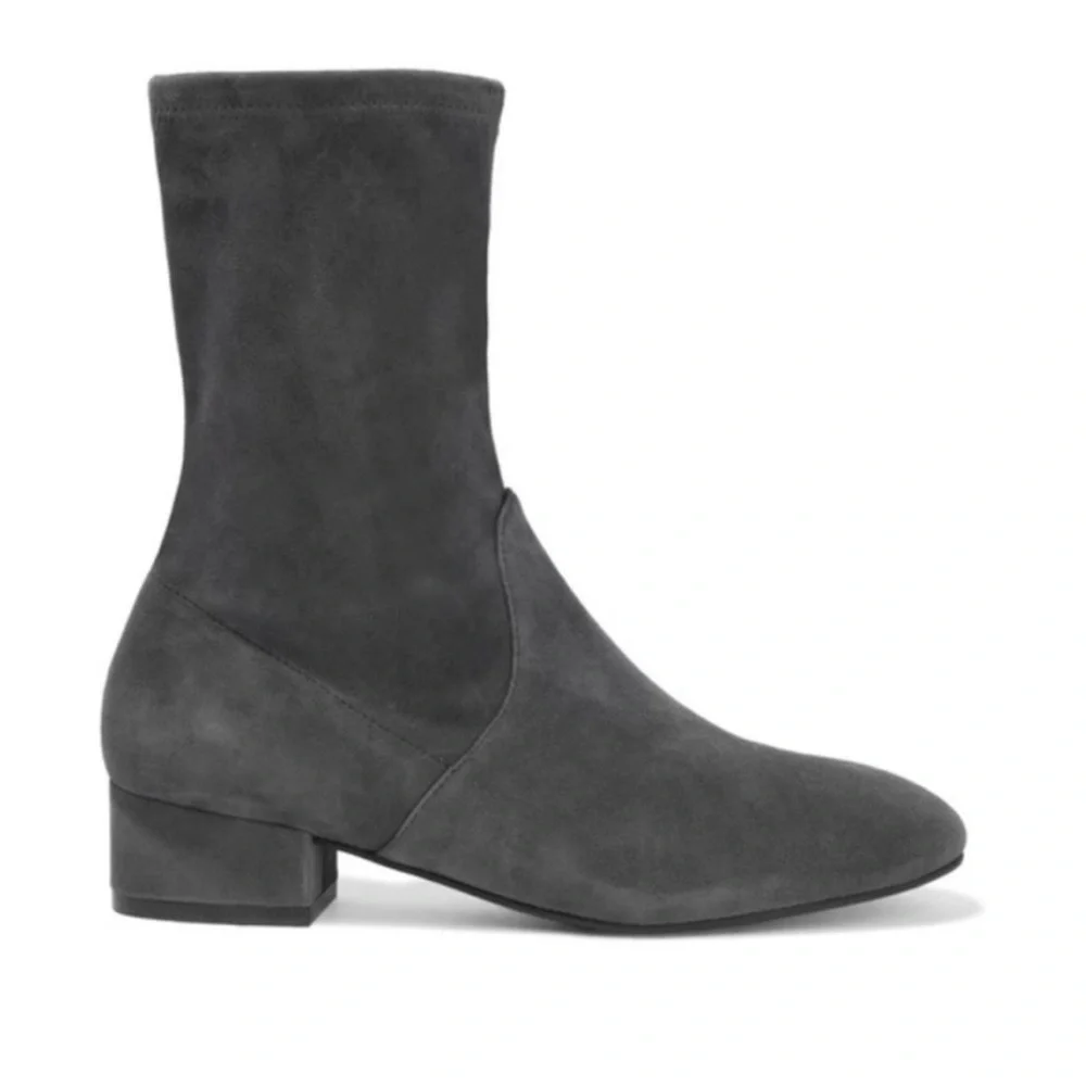 Stewart Weitzman Raissa Suede Sock Boots, Grey - Picture 1 of 8